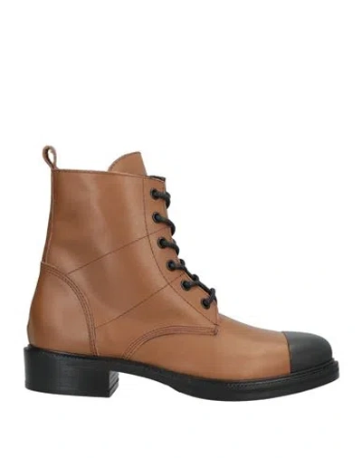 Maison Mère Woman Ankle Boots Camel Size 8 Calfskin In Beige
