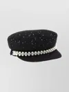 Maison Michel Abby Hat Featuring Sequins And Pearl Accents In Black