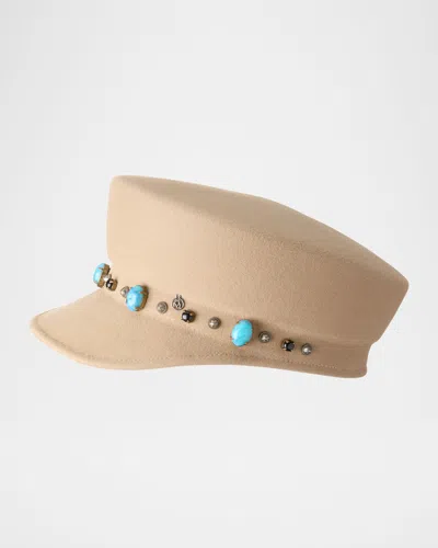 Maison Michel Abby Stone Studs Wool Felt Hat