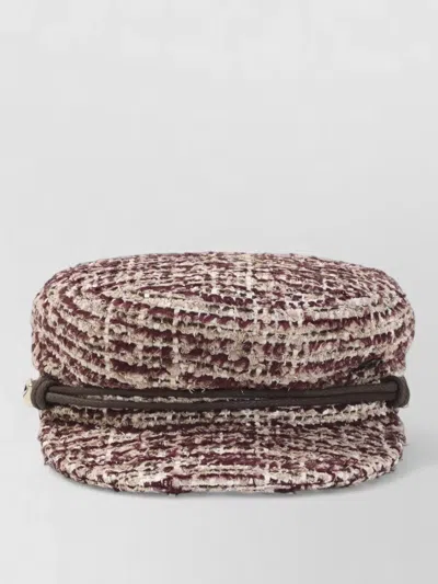 Maison Michel Abby Tweed Hair Accessory Adjustable Strap Band In Brown