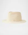 Maison Michel Andre Crochet Straw Fedora Hat In Natural