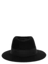Maison Michel 'andre' Hat With Ribbon Band And Wide Brim In Black