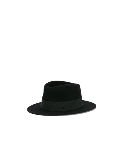 MAISON MICHEL MAISON MICHEL ANDRE LOGO PLAQUE FEDORA HAT
