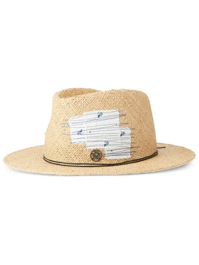 Maison Michel Andre Raffia Fedora Hat In Neutrals