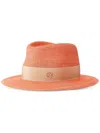 Maison Michel Virginie Straw Fedora Hat In Orange