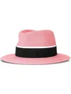 Maison Michel André Straw Fedora Hat In Pink