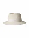Maison Michel White Kate Felt Fedora Hat In Neutrals