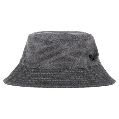 Maison Michel Angele Appliqué-logo Bucket Hat In Grey Wool