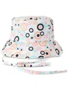 Maison Michel Angele Graphic-print Cotton Bucket Hat In Weiss
