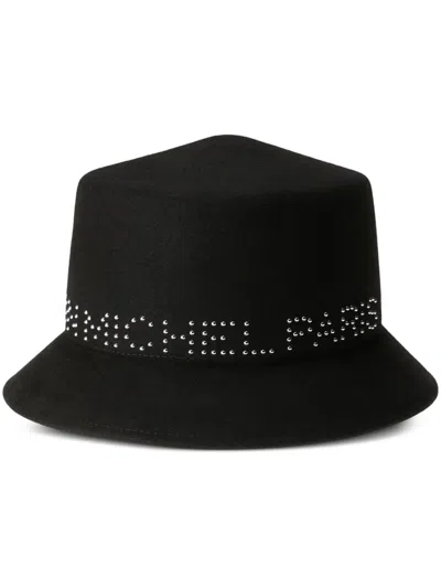 Maison Michel Arsene Studded-logo Bucket Hat In Grey