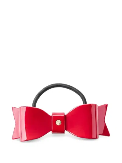 Maison Michel Ashley Bow-detail Hair Tie In Red