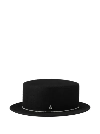 Maison Michel 어거스트 체인 트리밍 모자 In Black