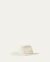 Maison Michel Austin Denim Strass Straw Cowboy Hat In Natural