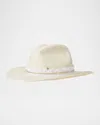Maison Michel Austin Denim Strass Straw Cowboy Hat In Natural