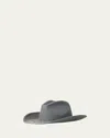 Maison Michel Austin Fairy Dust Strass Wool Felt Cowboy Hat In Gray