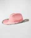 Maison Michel Austin Pearly Wool Felt Cowboy Hat In Floral Pink