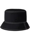 Maison Michel Axel Contrast-stitching Bucket Hat In Black