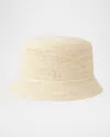 Maison Michel Axel Crochet Straw Bucket Hat In Natural
