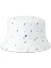 Maison Michel Axel Floral-print Bucket Hat In Weiss