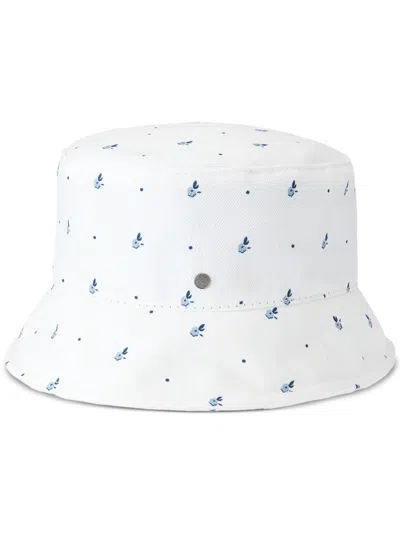 Maison Michel Axel Floral-print Bucket Hat In Weiss