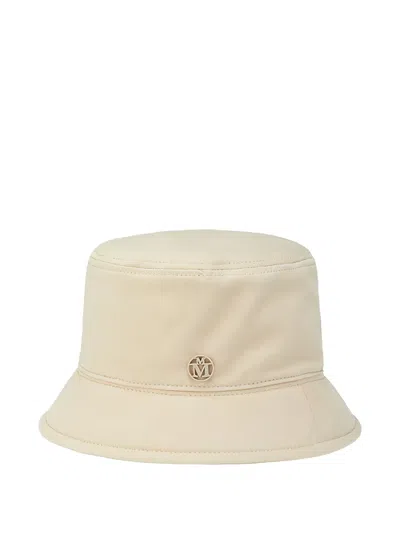 Maison Michel Axel Logo-plaque Hat In Neutral