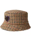 Maison Michel Axel Houndstooth Wool-blend Bucket Hat In Brown