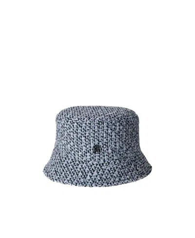 Maison Michel Axel Summer Tweed Fisherman Hat In Gray