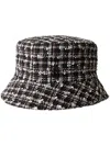 Maison Michel Axel Vichy Tweed Hat In White