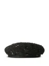 Maison Michel Beaded Textured Beret In Black
