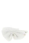 Maison Michel Beth Headband Featuring Bow Knit Texture In White