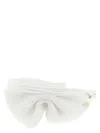 Maison Michel Beth Headband Featuring Bow Knit Texture In White