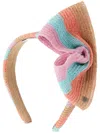 Maison Michel Stripe-pattern Bow-detail Headband In Pink
