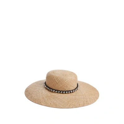 Maison Michel Bianca Straw Capeline Hat In Brown