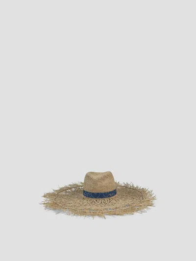 Maison Michel Big Sherandal Hat With Raffia Ribbon In Natural