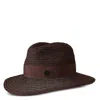 Maison Michel Bitter Chocolate Henrietta Straw Fedora Hat In Brown