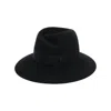 Maison Michel Virginie Wool Hat Wide Brim Ribbon In Black