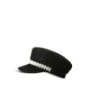 Maison Michel Abby Sequined Tweed Newsboy Hat In Black