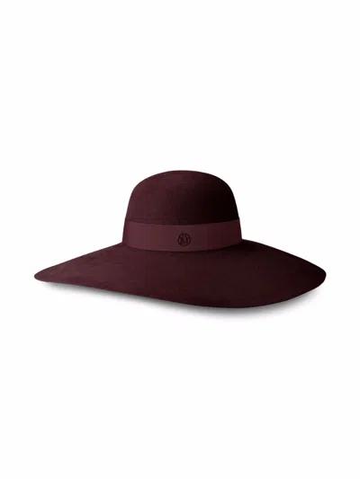 Maison Michel Blanche Felt Capeline Hat In Red