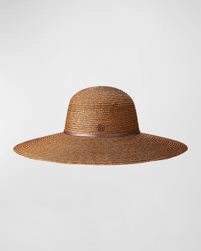 Maison Michel Blanche Seasonal Iconic Camel Straw Hat In Brown