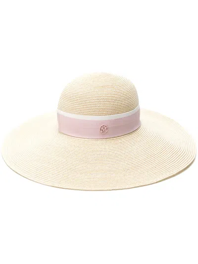 Maison Michel Blanche Straw Capeline Hat In Beige