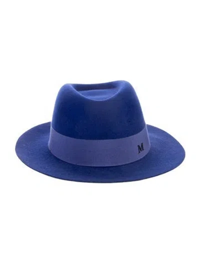 Pre-owned Maison Michel Blue Suede  Panama Hat