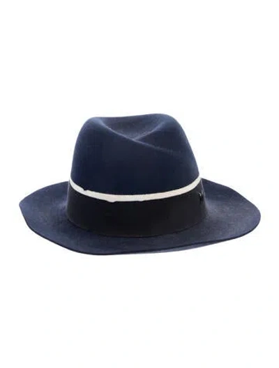 Pre-owned Maison Michel Blue Suede  Panama Hat