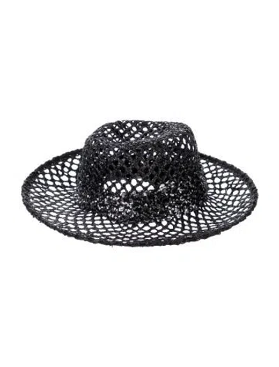 Pre-owned Maison Michel Boater Hat In Black