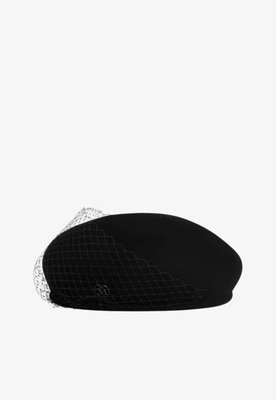 Maison Michel Bonni Veil Wool Felt Hat In Black