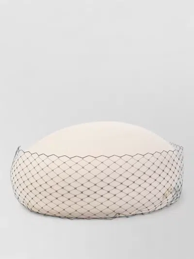 Maison Michel Bonnie Veil Round Netting Hair Accessory In Neutral