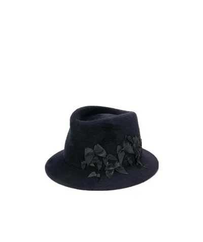 Maison Michel Bow Hat In Black
