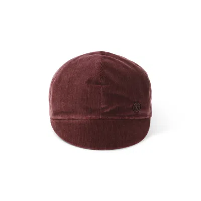 Maison Michel Burgundy Emy Vizor Hat In Red