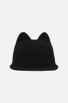 Maison Michel 'jamie' Cat Ear Curved Brim Hat In Black