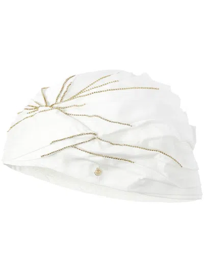 Maison Michel Carrie Chains Turban In White