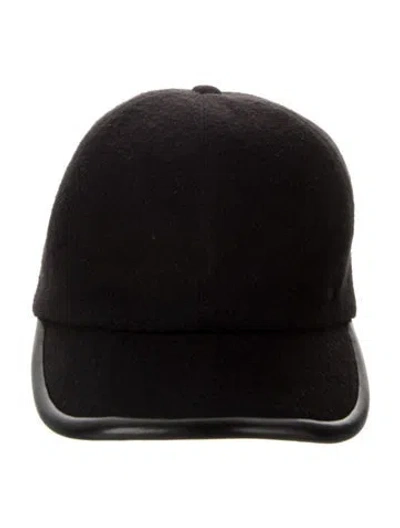 Pre-owned Maison Michel Cashmere Baseball Cap In Black